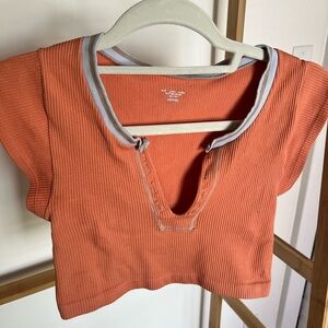 Urban Outfitters Orange Ribbed Crop Top